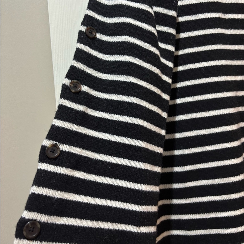 Madewell Wool Striped Button Sleeve Dress - Picture 5 of 8